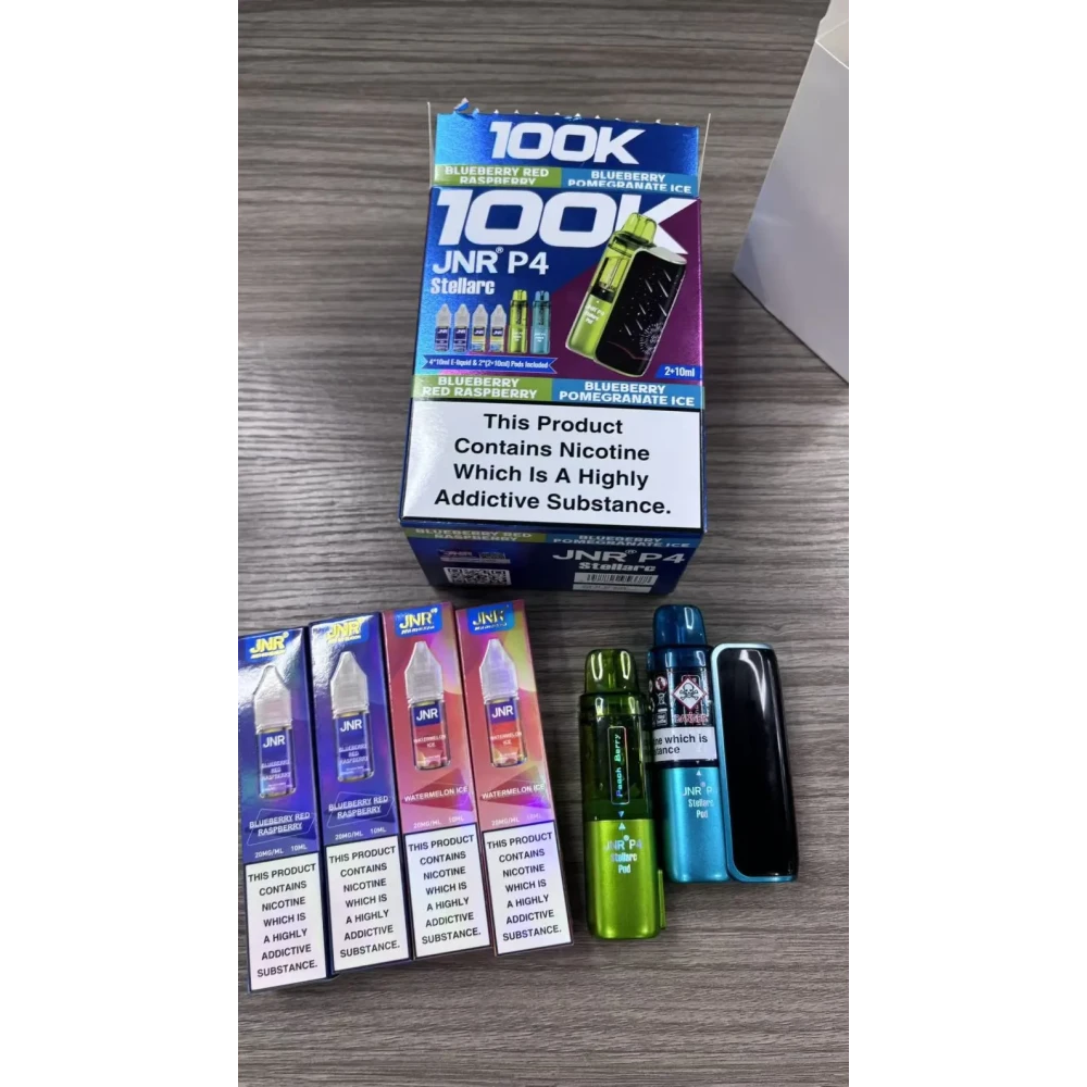 Blueberry Red Raspberry+Blueberry Pomegranate ice | JNR Vape P4 Stellarc 100K Puffs Kit - Refillable & Replaceable Pod Vape